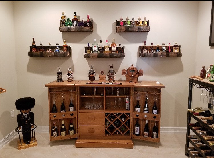 Personalized Bourbon/Whiskey Barrel Stave Shelf