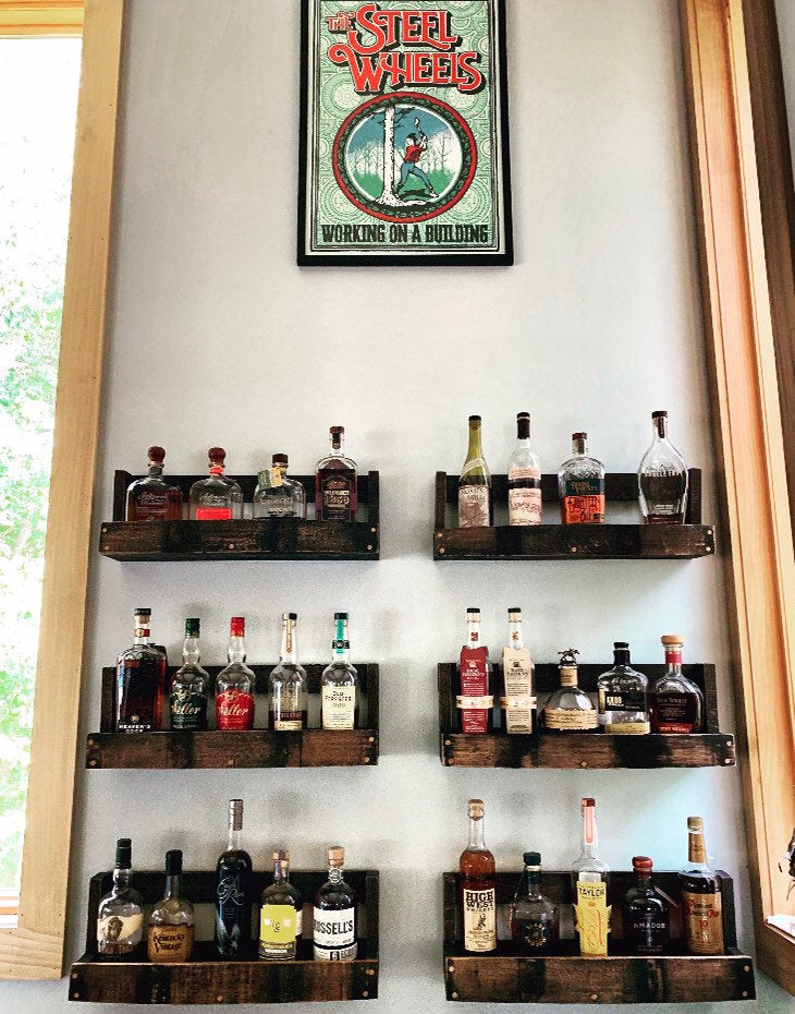 Personalized Bourbon/Whiskey Barrel Stave Shelf