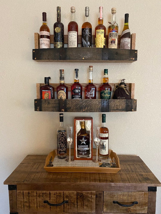 Bourbon/Whiskey Barrel Stave Shelf